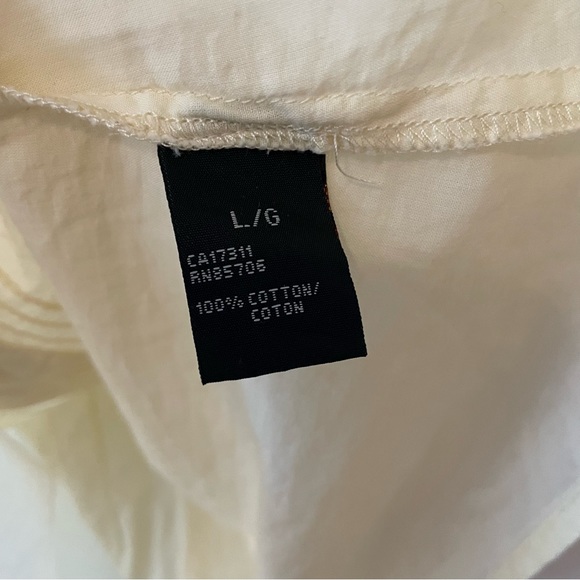 Buffalo button down shirt Sz l cotton with cute cup sleeves in yellow - Picture 6 of 7